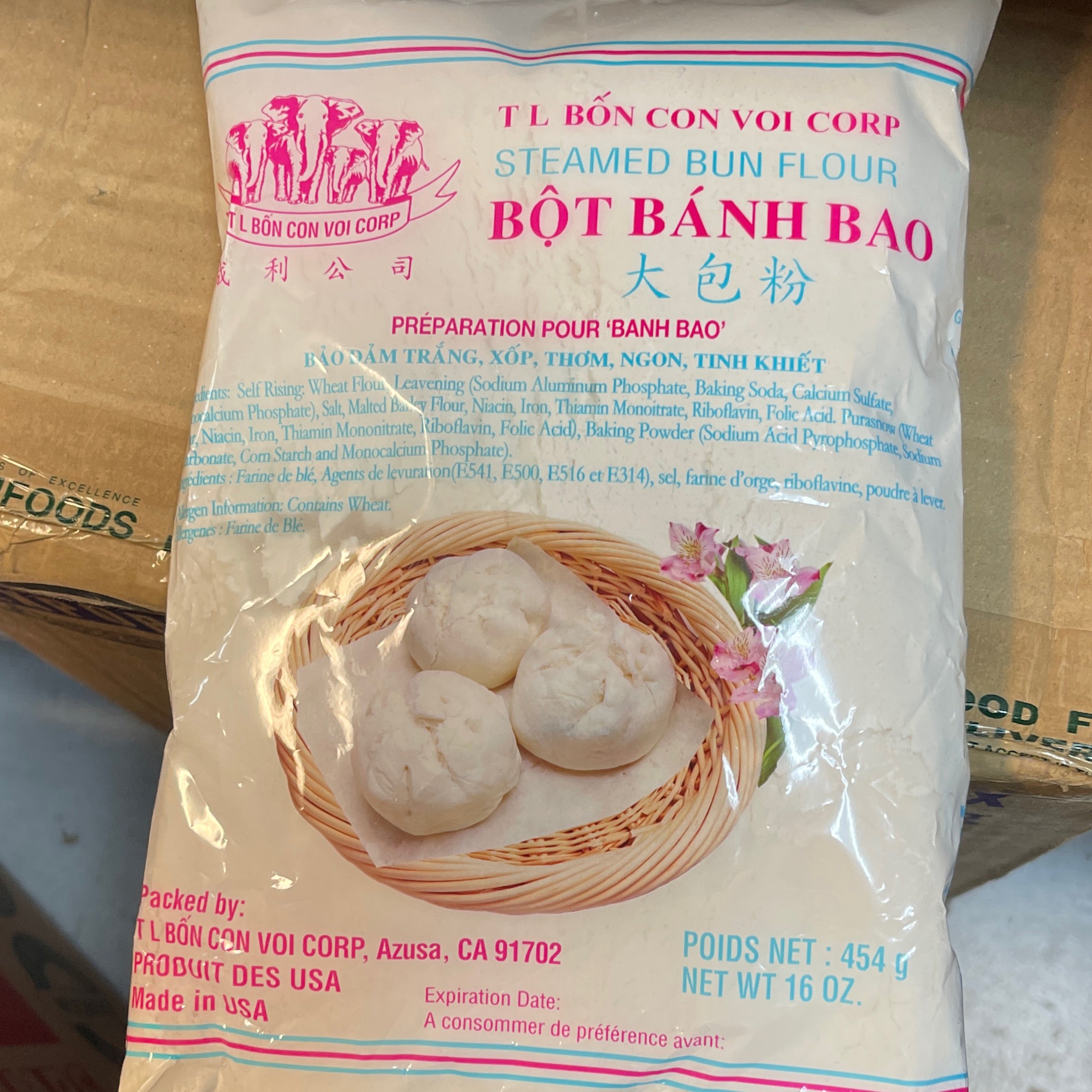 TLBon Con Voi Corp Steam Bun Flour Bot Banh Bao 16oz